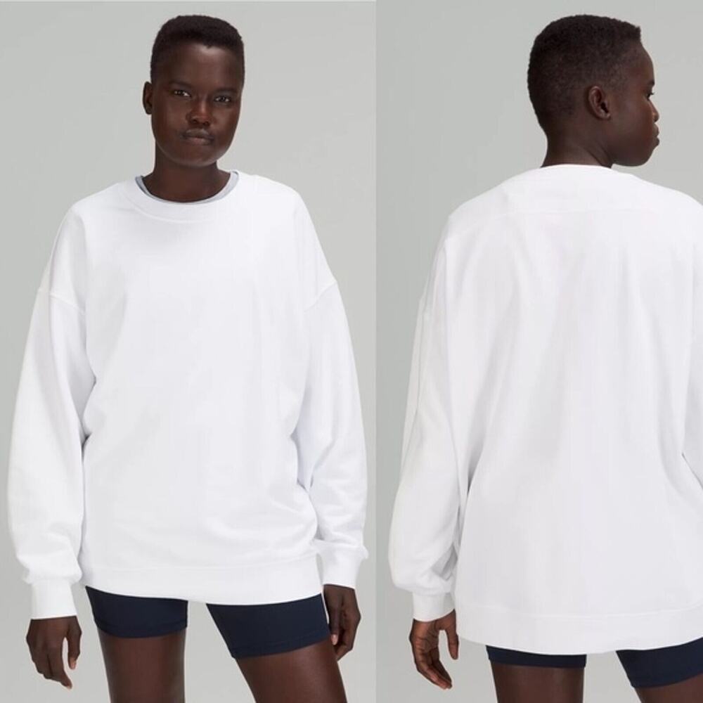 Lululemon White Women’s Perfectly Oversized Crewneck Pullover Lounge Casual- 14